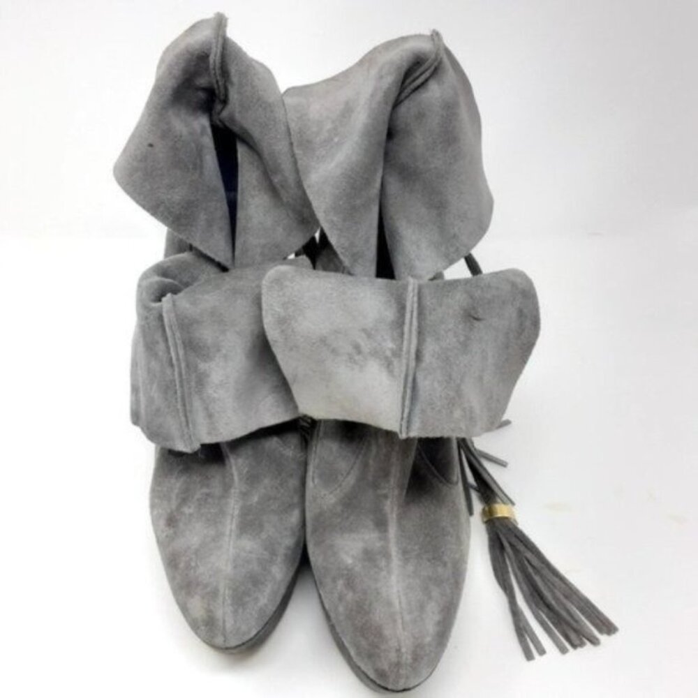 Colin Stuart Gray Tassle Platform Boot 9 - image 2